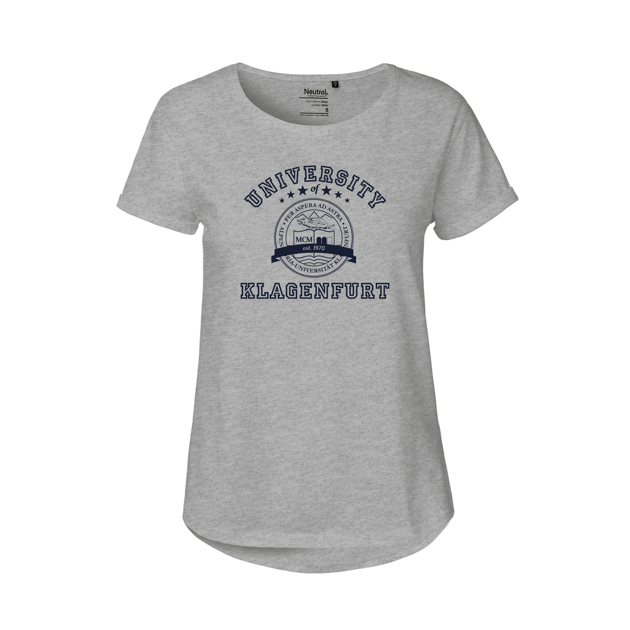 Damen Bio Roll Up T-Shirt - Grau Damen Bio Roll Up T-Shirt - Grau