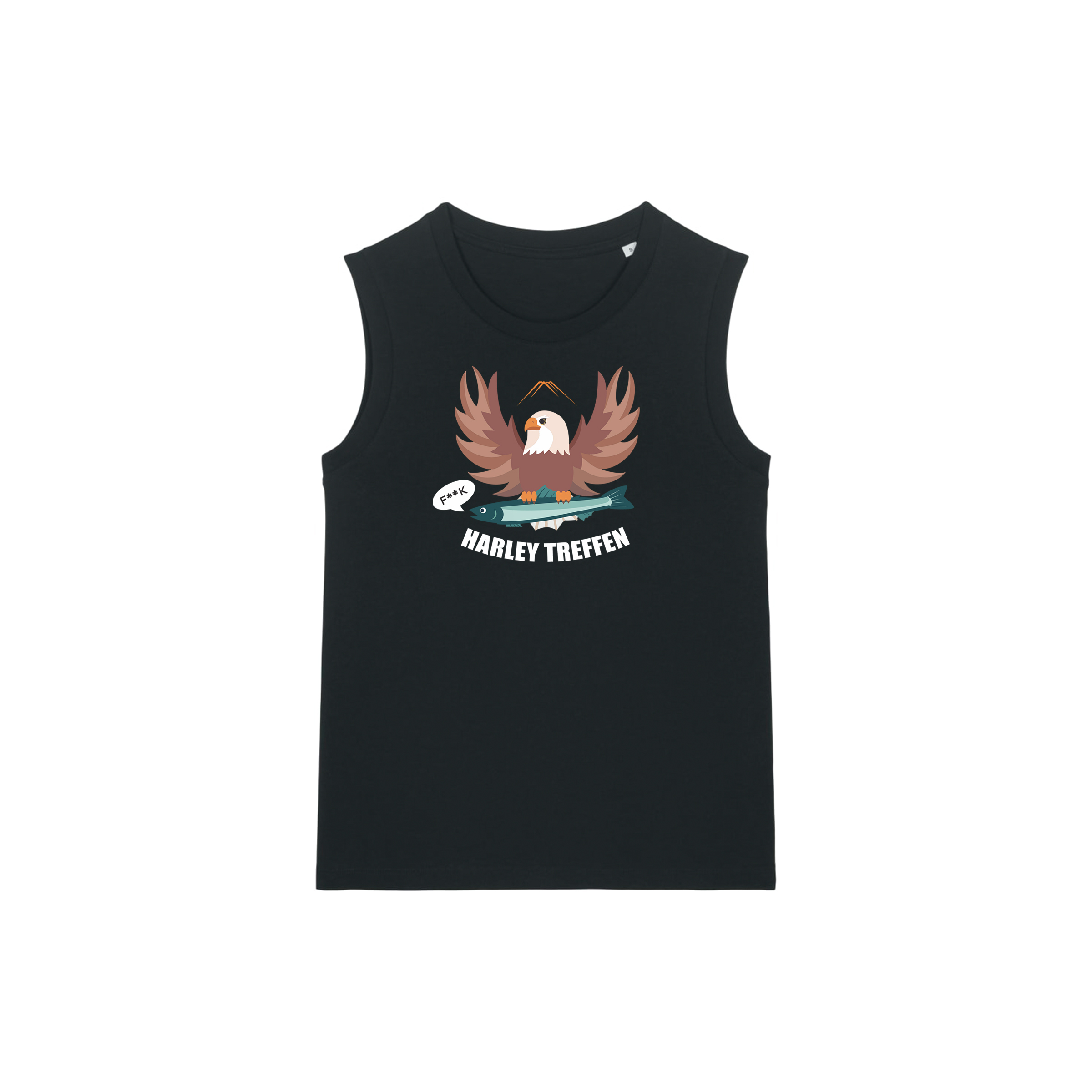 Tank Top "FAAK FISH EAGLE" - Damen - Schwarz