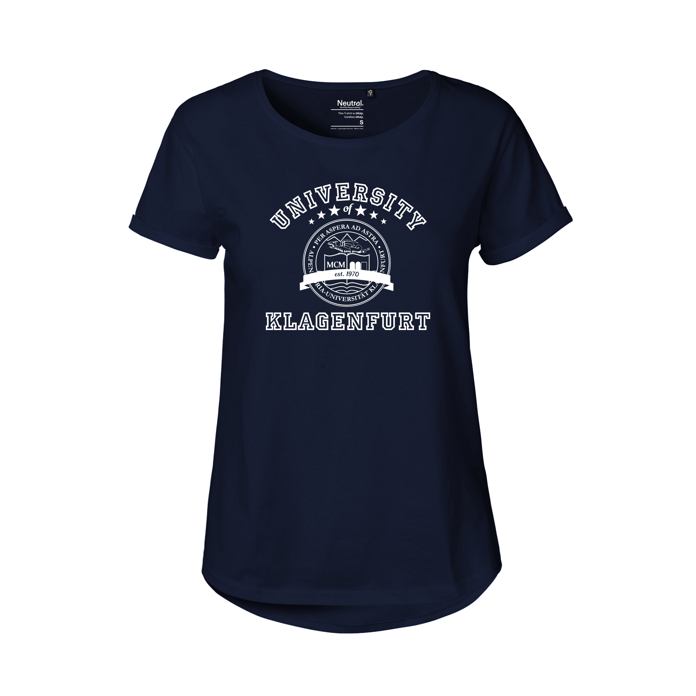 Damen Bio Roll Up T-Shirt - Navy Damen Bio Roll Up T-Shirt - Navy