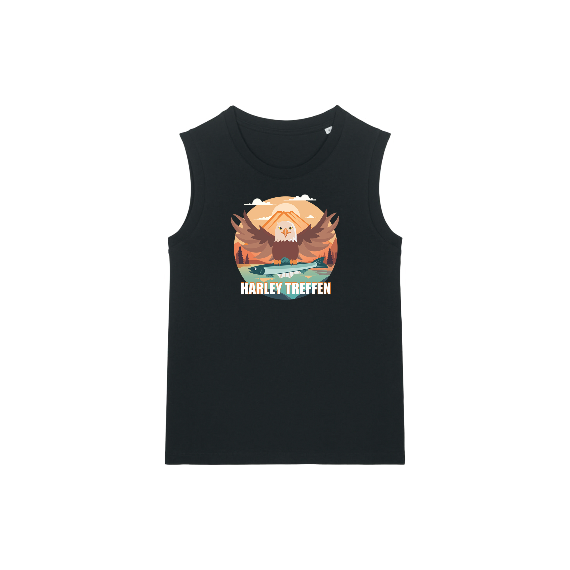 Tank Top "FAAK MOUNTAIN FISH EAGLE" - Damen - Schwarz