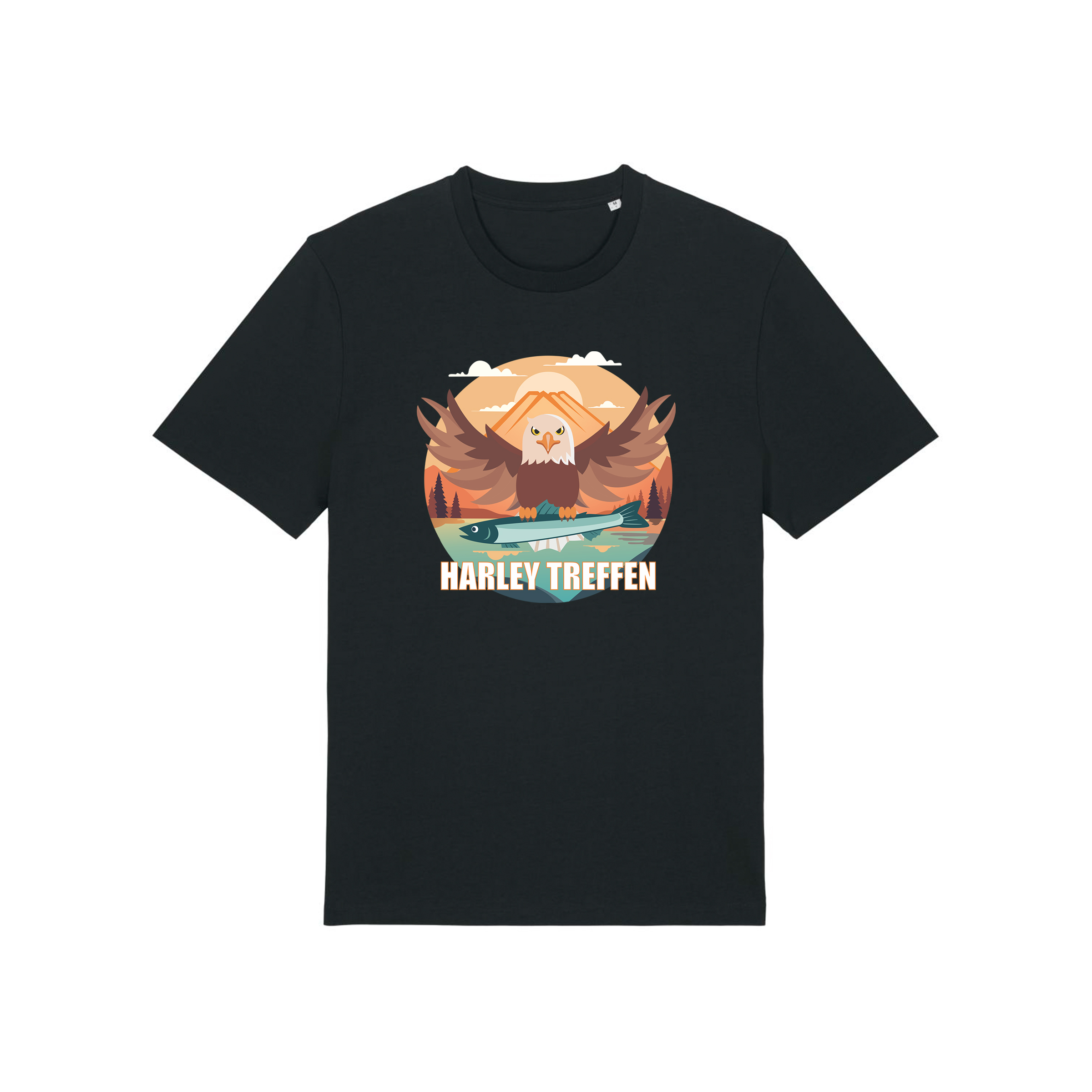 T-Shirt "FAAK MOUNTAIN FISH EAGLE" - Unisex - Schwarz